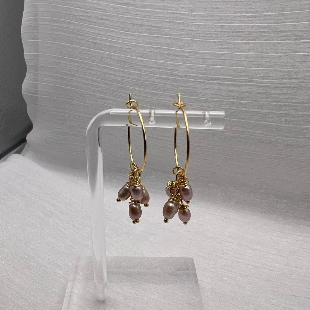 #1082 S925 Freshwater Pearl Dangle Earrings