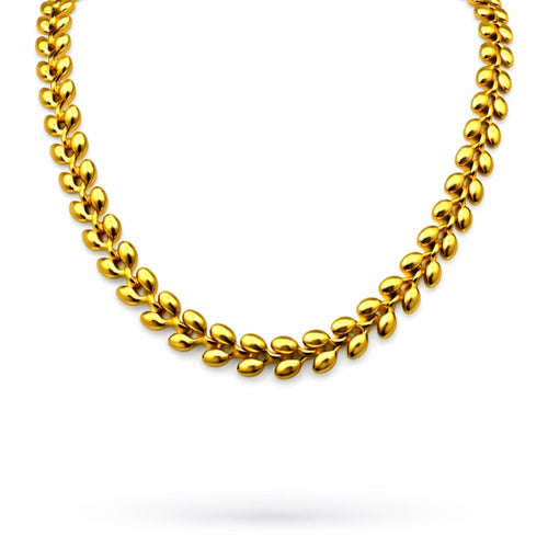 5mm Gold Puffy Leaf Link Chain