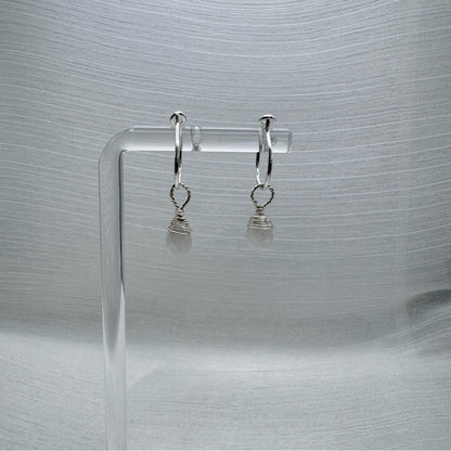 #920 S925 Moonstone Dangle Hoops