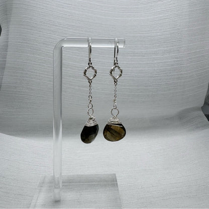 #919 S925 Flashy Labradorite Dangle Earrings