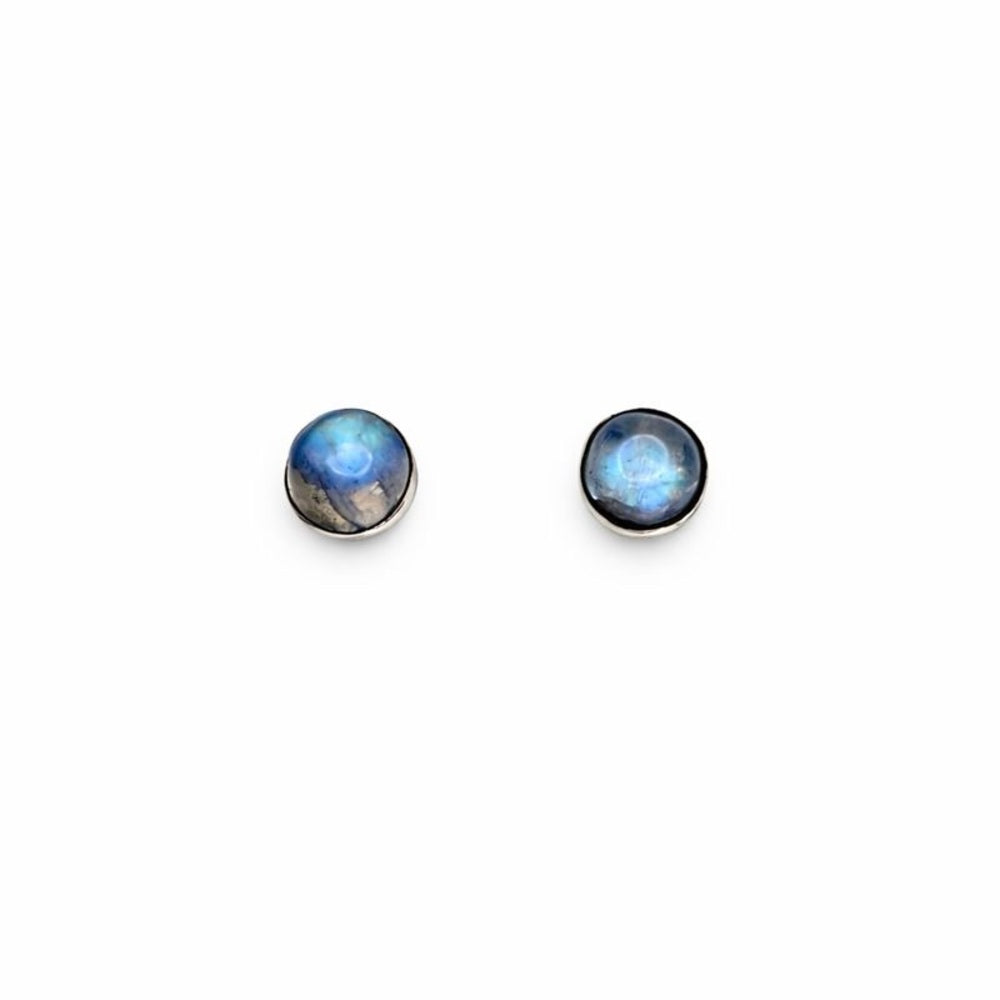 S925 Moonstone Cabachon Stud Earrings