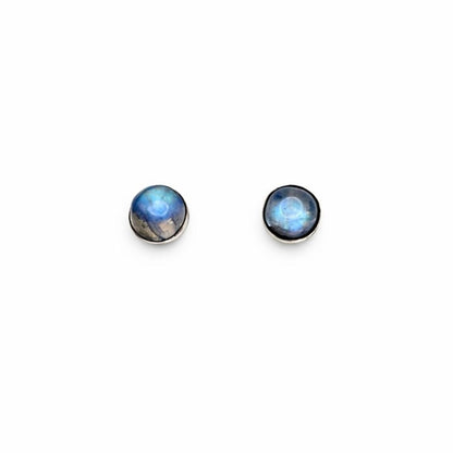 S925 Moonstone Cabachon Stud Earrings