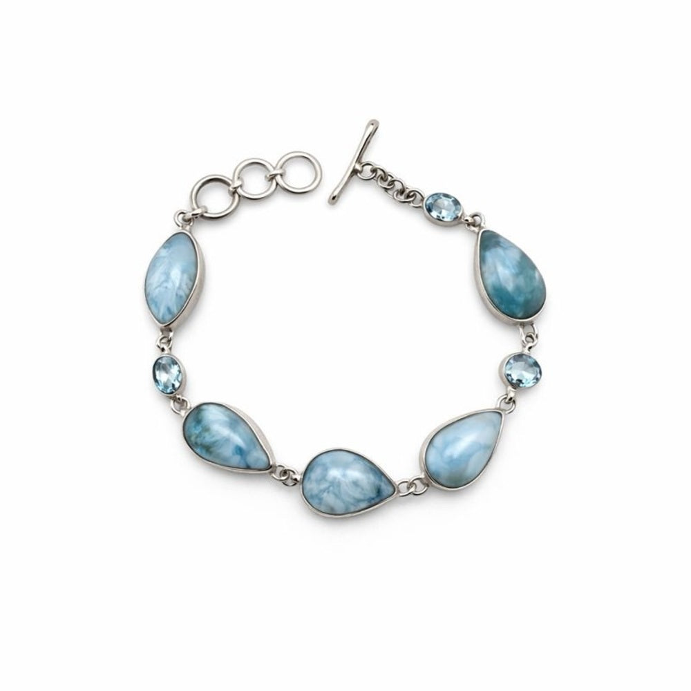 Larimar & Topaz Bracelet | Sterling Silver