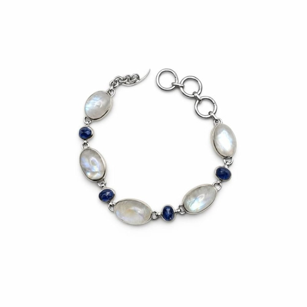 Moonstone & Kyanite Bracelet | Sterling Silver
