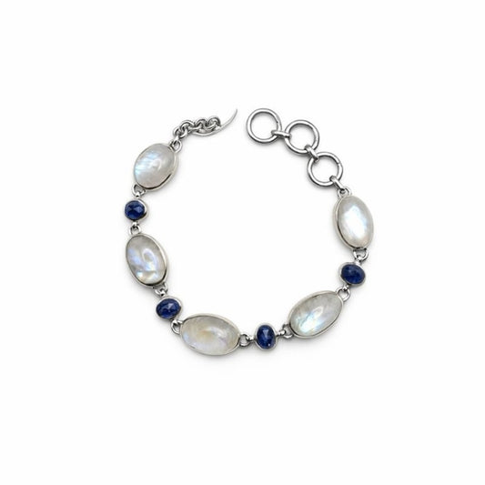 Moonstone & Kyanite Bracelet | Sterling Silver