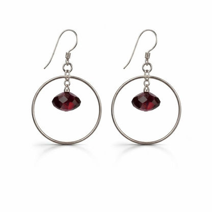 S925 Swarovski Crystal Circle Dangle Earrings