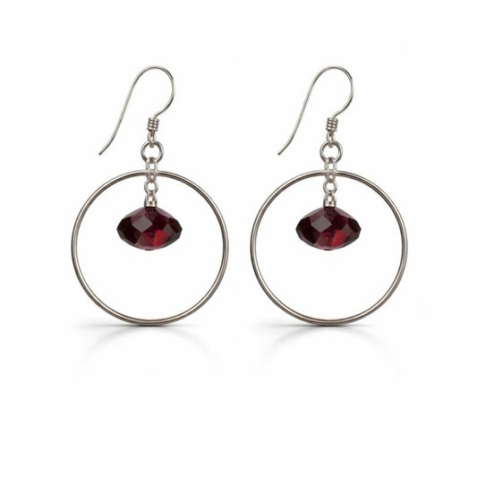 S925 Swarovski Crystal Circle Dangle Earrings