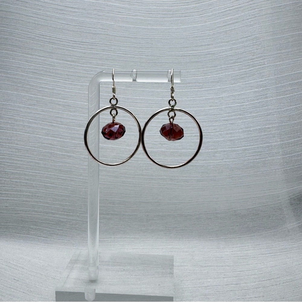 S925 Swarovski Crystal Circle Dangle Earrings