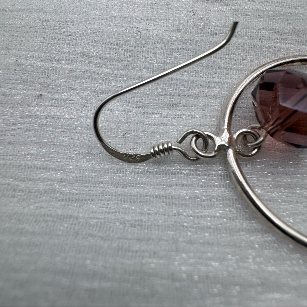 S925 Swarovski Crystal Circle Dangle Earrings