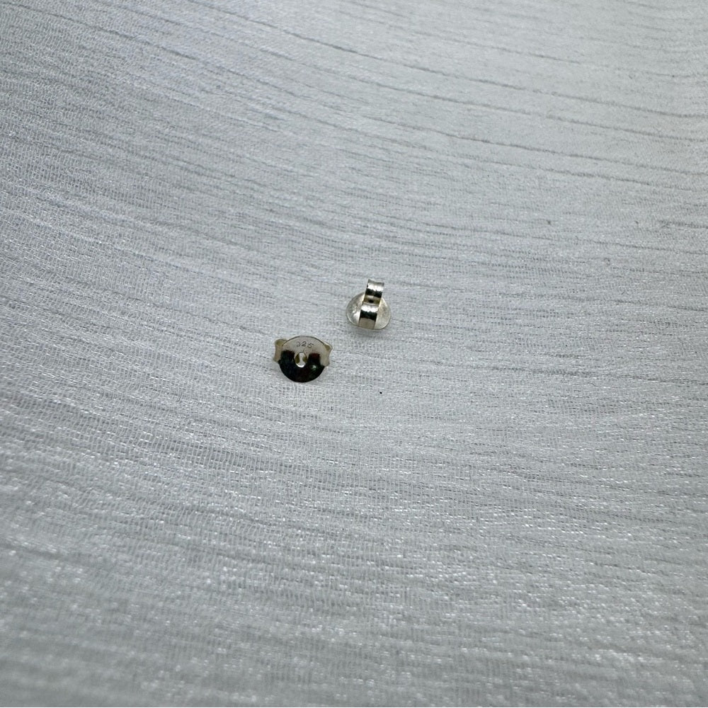 S925 Blue Chalcedony Round Stud Earrings