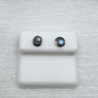 S925 Moonstone Stud Earrings