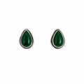 Green Chalcedony Teardrop Stud Earrings