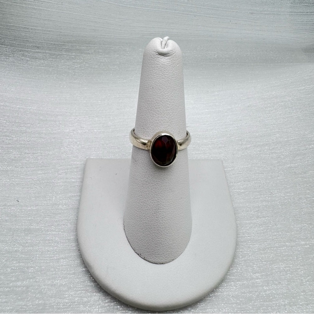 S925 Black Ethiopian Opal Faceted Ring