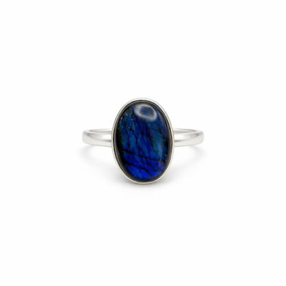 S925 Labradorite Oval Ring