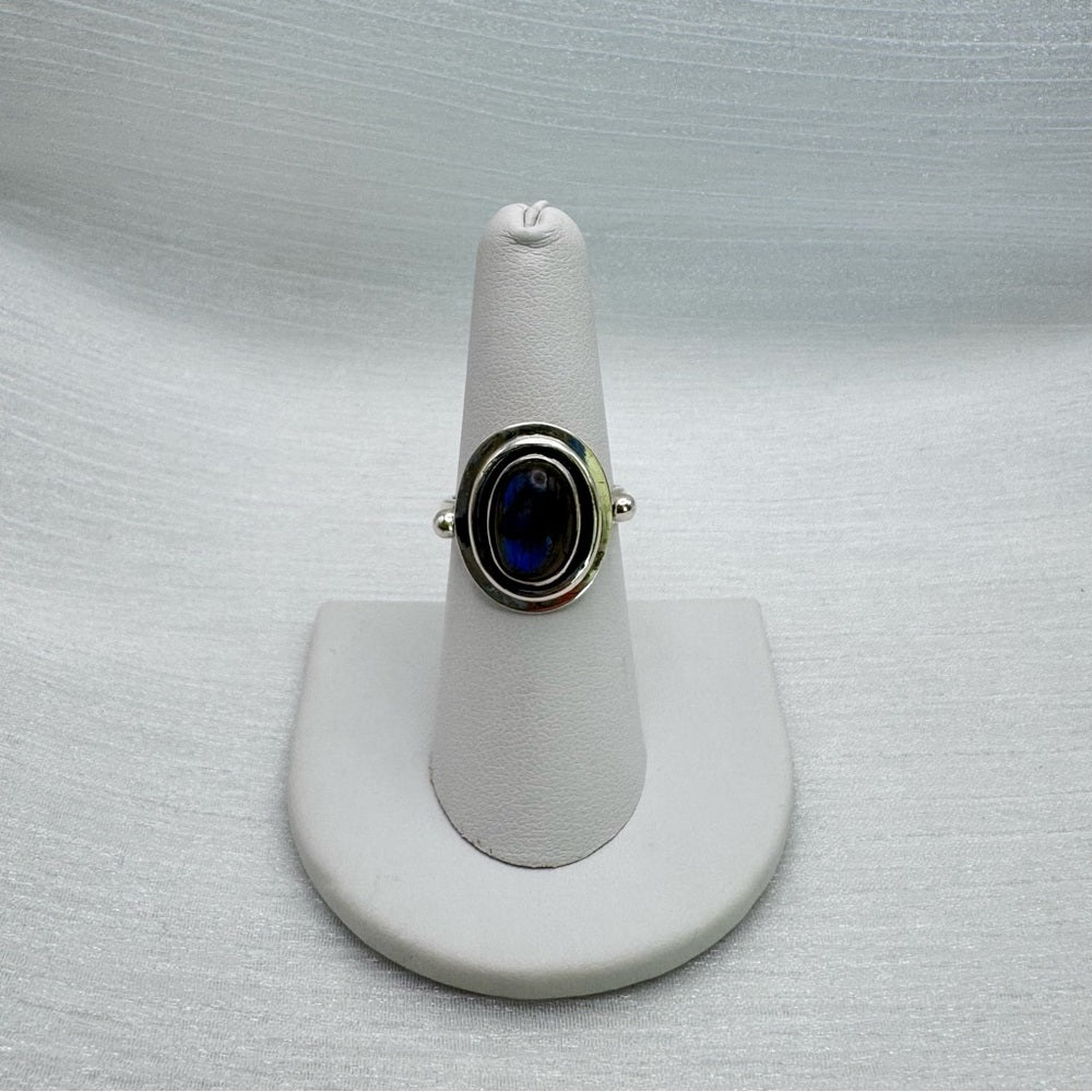 Labradorite Oval Silver Setting Ring
