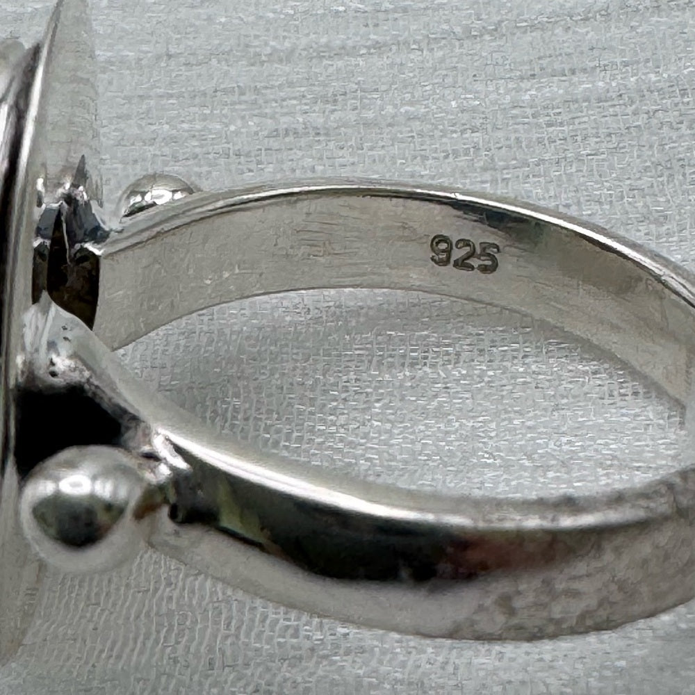 S925 Labradorite Oval Silver Setting Ring