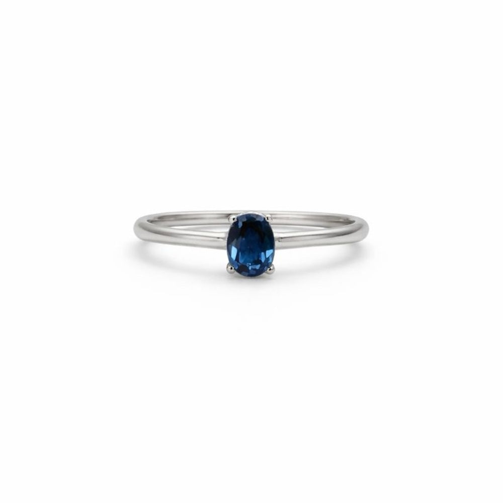 S925 London Blue Topaz Oval Adjustable Ring