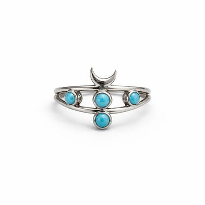S925 Larimar Moon Ring