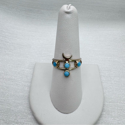 S925 Larimar Moon Ring