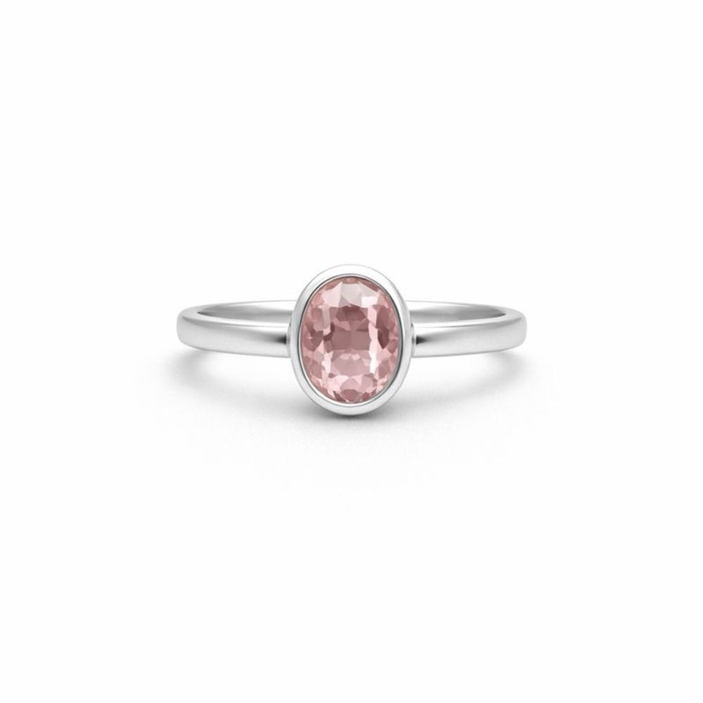 S925 Morganite Oval Ring