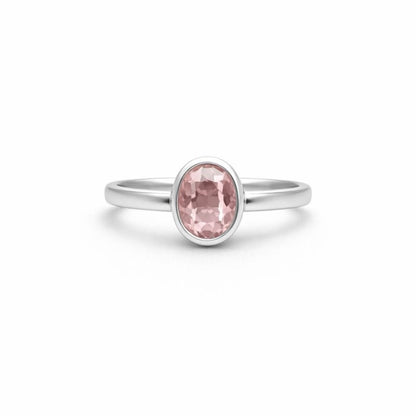 S925 Morganite Oval Ring