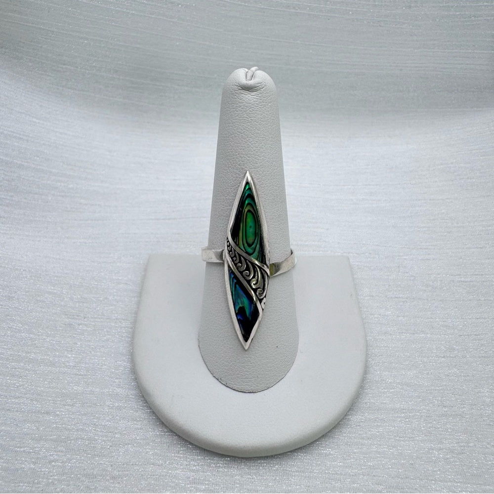 S925 Abalone Adjustable Ring