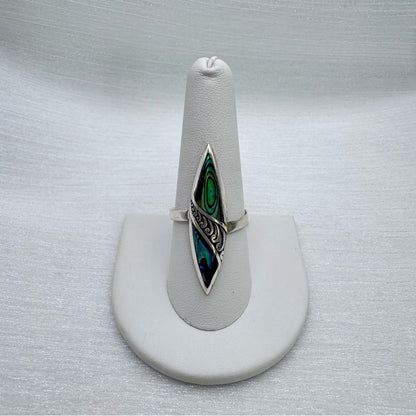 S925 Abalone Adjustable Ring