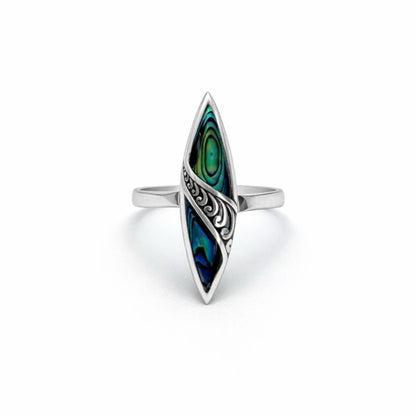 S925 Abalone Adjustable Ring