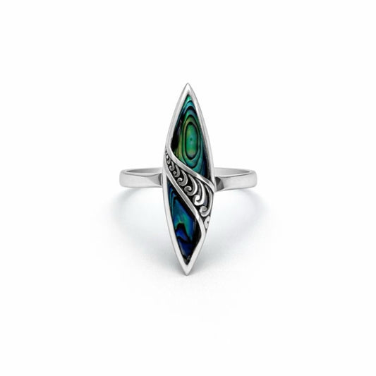 S925 Abalone Adjustable Ring