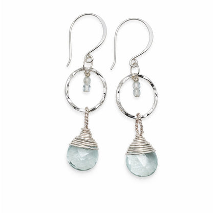 #1013 S925 Aquamarine Dangle Earrings