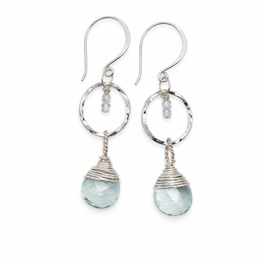#1013 S925 Aquamarine Dangle Earrings
