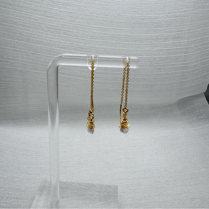 #1100 S925 Rose Quartz Threader Earrings