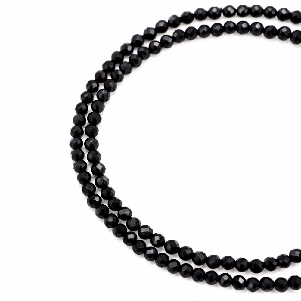 Black Spinel Beaded Gemstone Necklace