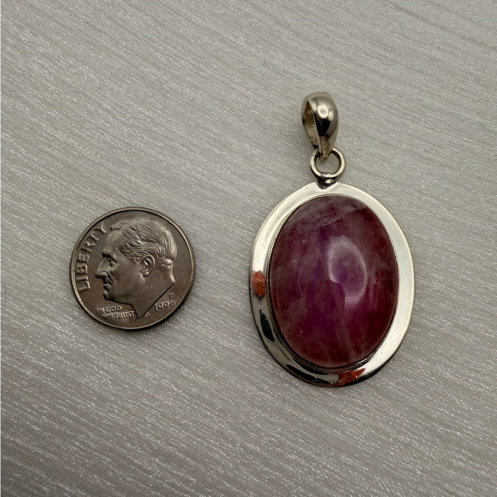 Pink Moonstone Oval Pendant
