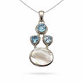 Swiss Blue Topaz & Mother of Pearl Pendant