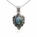 Labradorite Silver Detail Pendant
