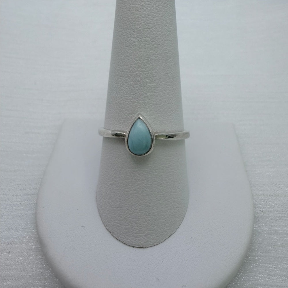 S925 Larimar Teardrop Ring