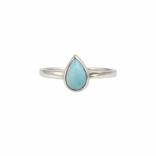S925 Larimar Teardrop Ring