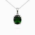 Chrome Diopside Oval Pendant