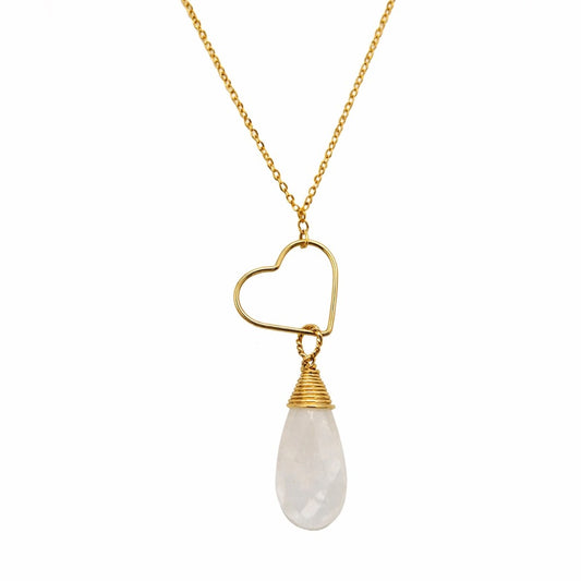 #1108 S925 Moonstone Heart Necklace
