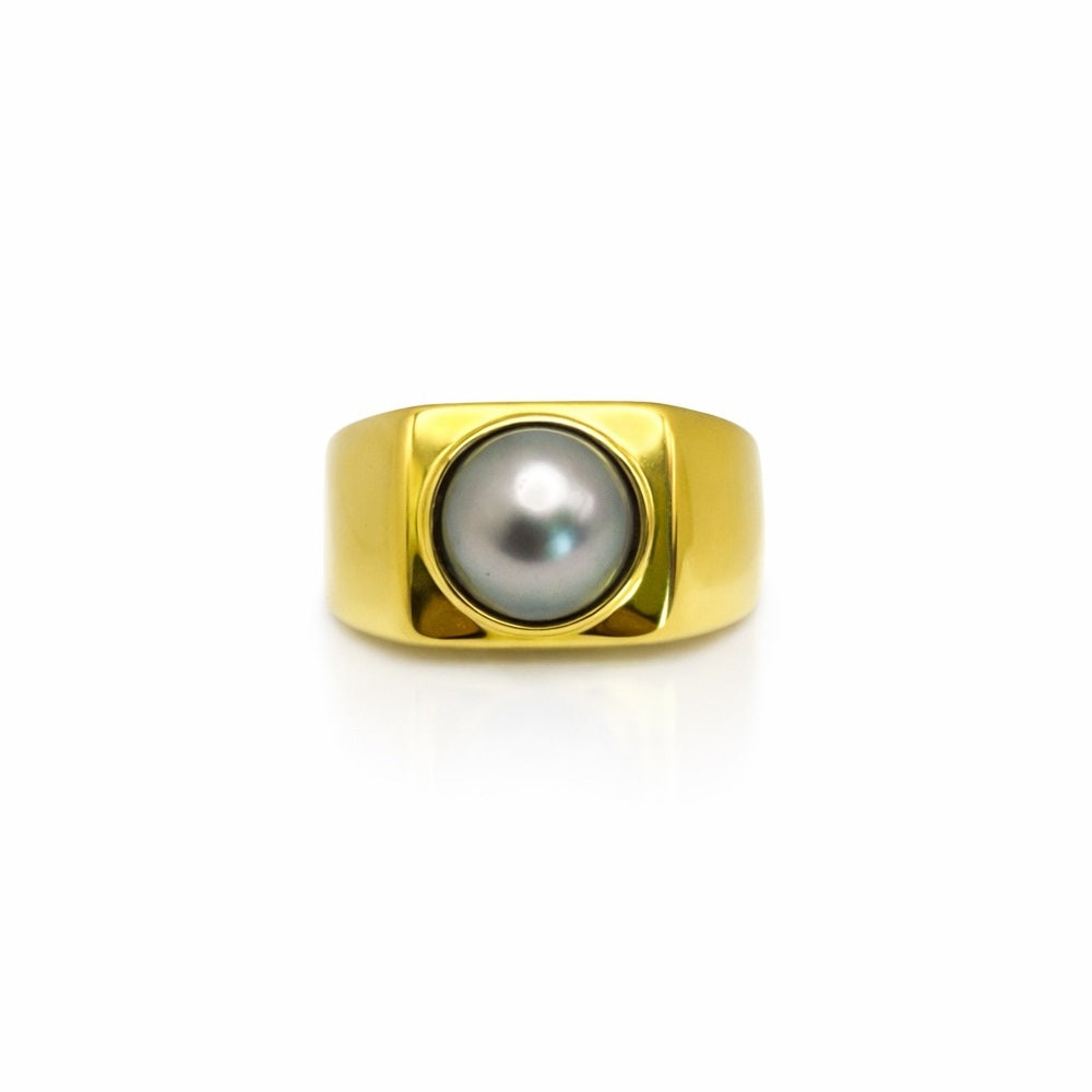 Tahitian Pearl Signet Ring