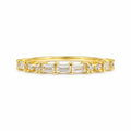 Gold Emerald Cut Simulated Diamond Ring