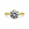3.52 CT Moissanite Solitare & Pavé Band