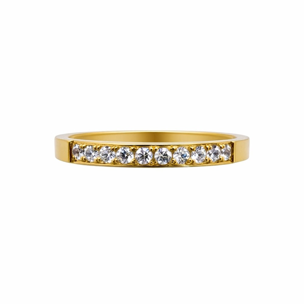 Gold Crystal Half Eternity Band