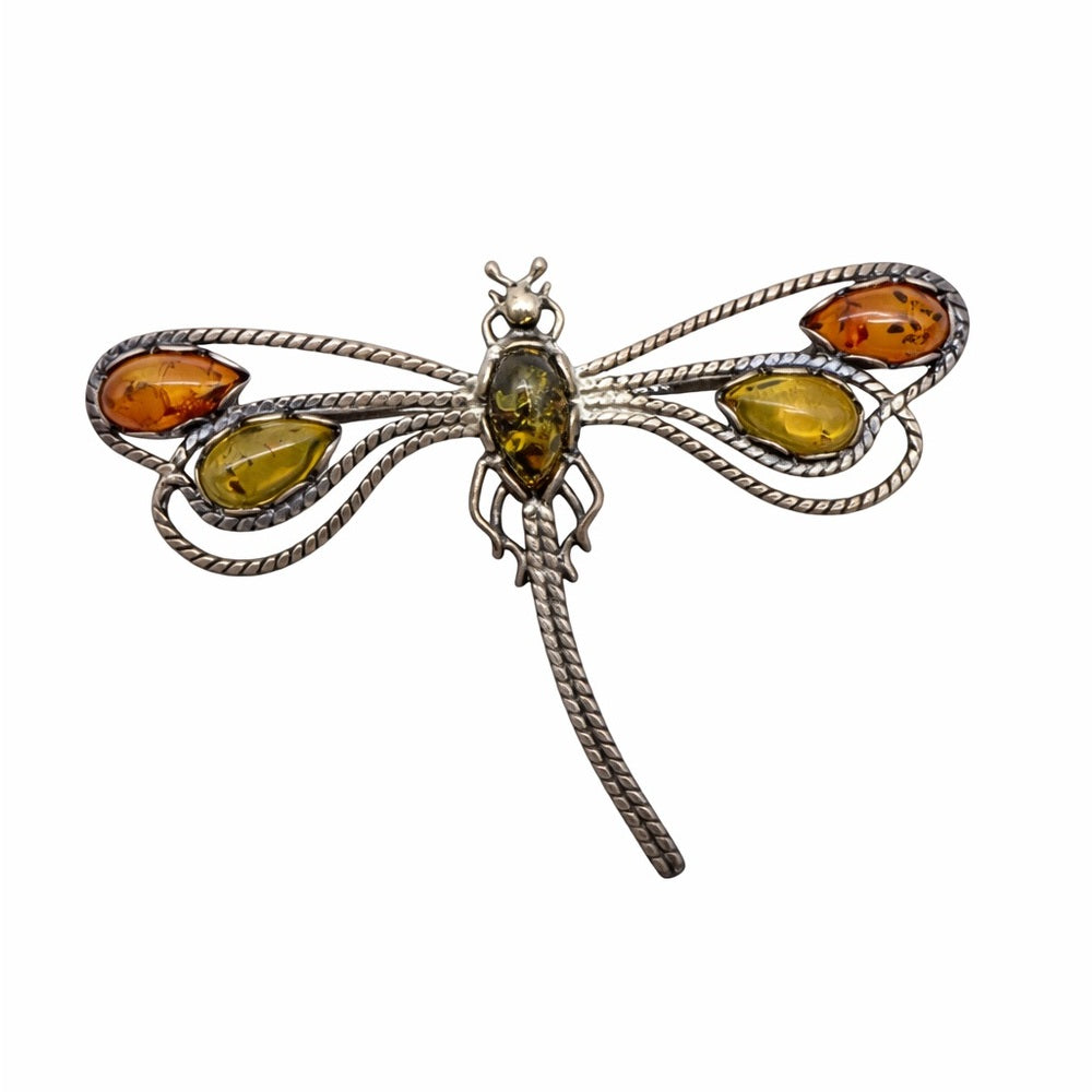 Baltic Amber Dragonfly Brooch