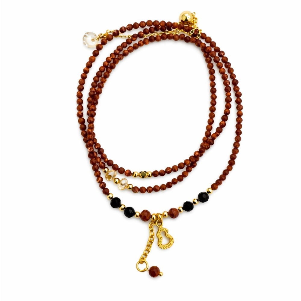 Gold Sandstone Adjustable Necklace