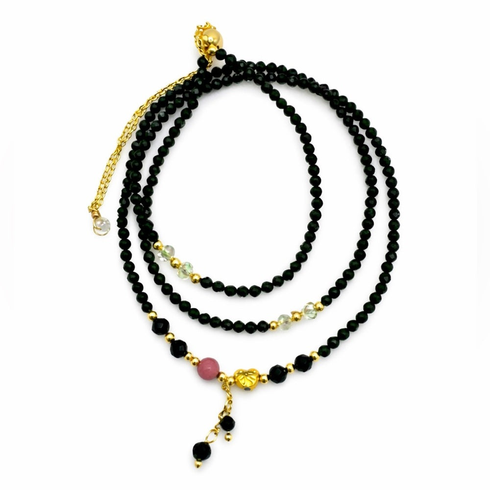 Dark Green Sandstone Adjustable Necklace