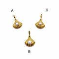 Freshwater Pearl Seashell Charm With Clasp