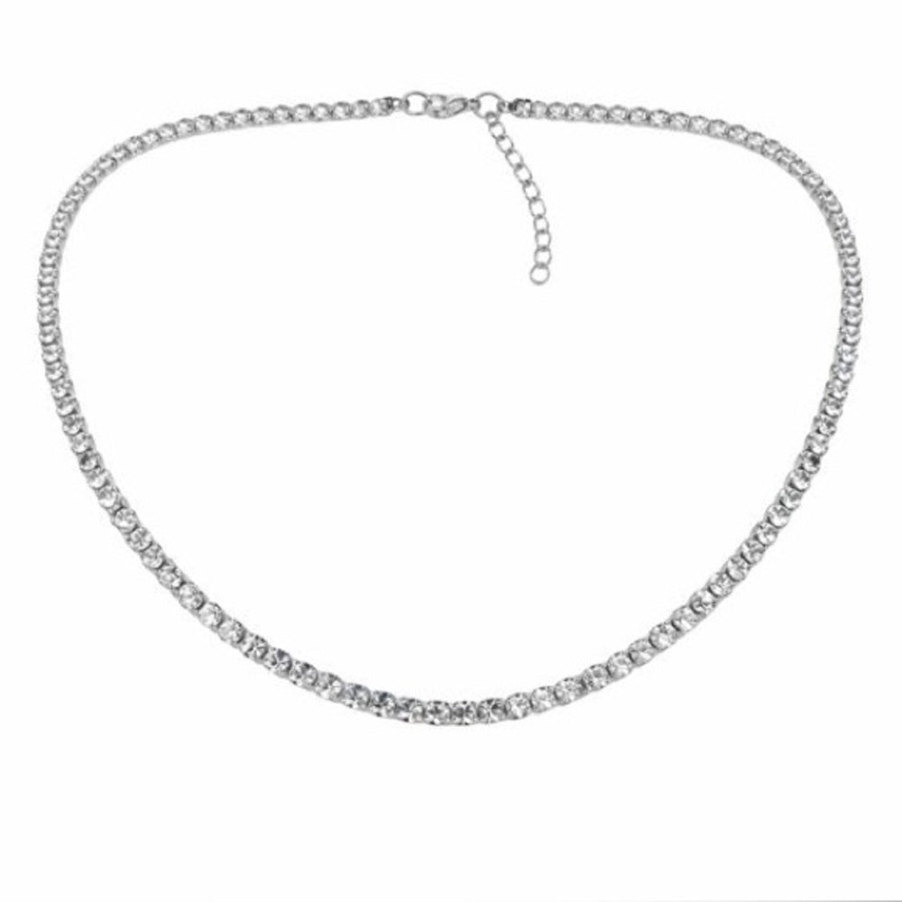 Silver Tennis Crystal Necklace