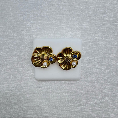 Stainless Steel Flower Stud Earrings